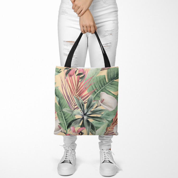 Shopping Bag Rainforest flora - a floral pattern with white flowers and leaves 147552 additionalImage 2