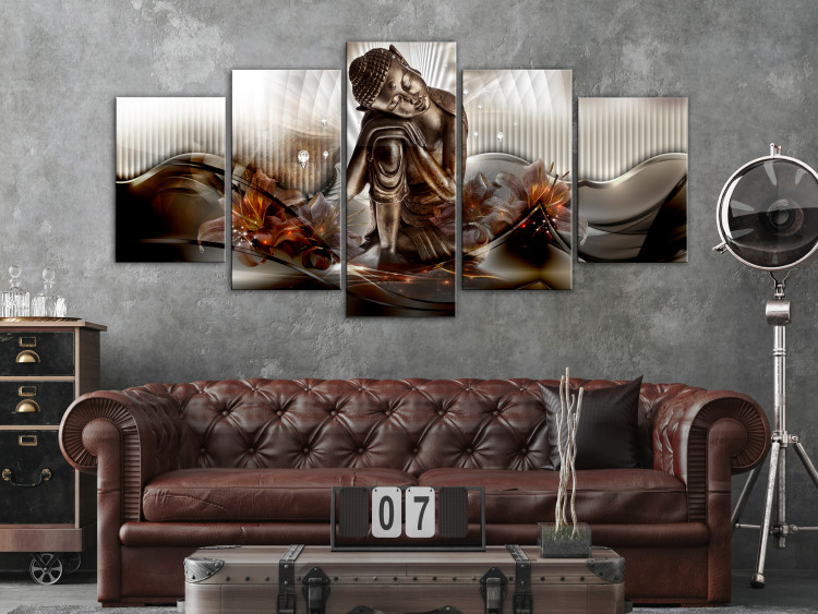 Canvas Print Buddha - Resting Prophet Wrapped in Dark Lilies 147652 additionalImage 3