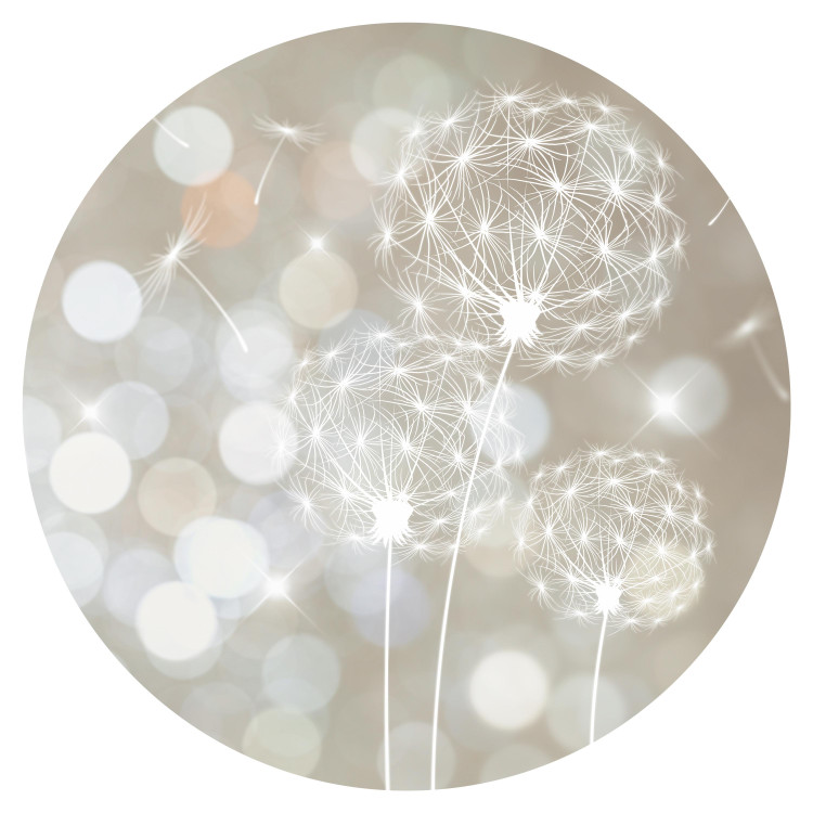 Round wallpaper Luminous Dandelions - Delicate Flowers in the Sunshine 149152 additionalImage 1