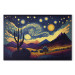 Canvas Impressionistic Landscape - Mountains and Meadows Under a Sky Full of Stars 151052