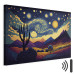 Canvas Impressionistic Landscape - Mountains and Meadows Under a Sky Full of Stars 151052 additionalThumb 8