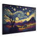 Canvas Impressionistic Landscape - Mountains and Meadows Under a Sky Full of Stars 151052 additionalThumb 2