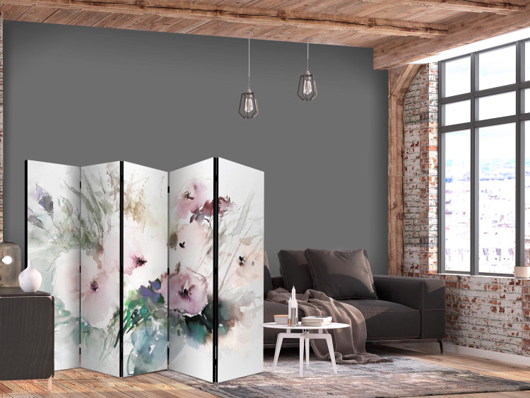 Room Divider Watercolor Flowers - Bouquet in a Vase in Pastel Shades II [Room Dividers] 152052 additionalImage 4