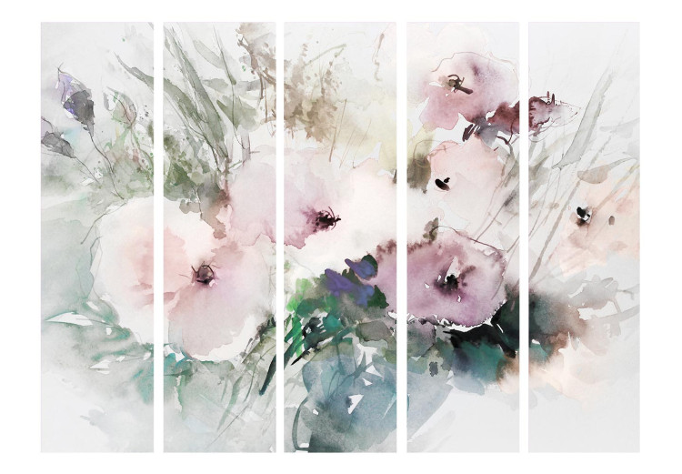 Room Divider Watercolor Flowers - Bouquet in a Vase in Pastel Shades II [Room Dividers] 152052 additionalImage 3