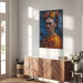 Canvas Art Print Frida Kahlo - Painterly Portrait of the Artist on a Dark Blue Background 152252 additionalThumb 4