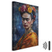 Canvas Art Print Frida Kahlo - Painterly Portrait of the Artist on a Dark Blue Background 152252 additionalThumb 8