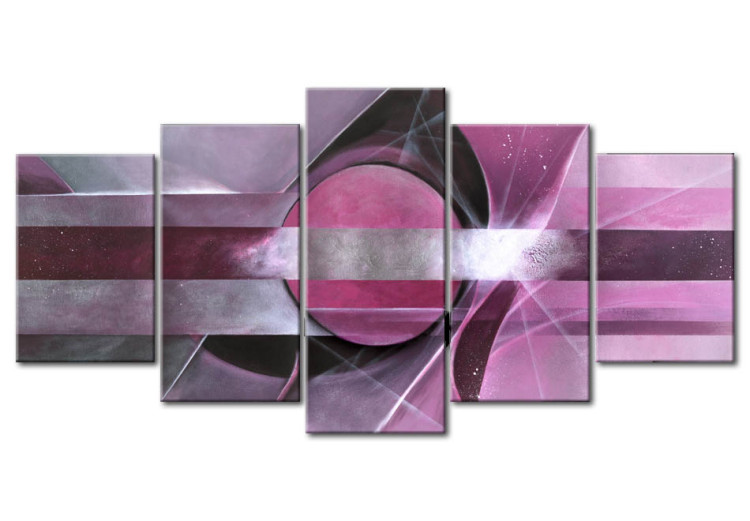 Canvas Art Print Purple Abstraction (5-piece) - composition with patterns and designs 47052