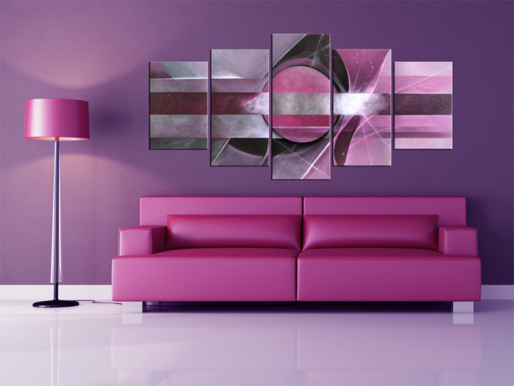 Canvas Art Print Purple Abstraction (5-piece) - composition with patterns and designs 47052 additionalImage 3