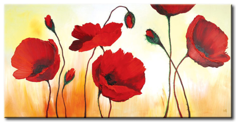 Canvas Red Poppies in the Sun (1-piece) - floral motif with designs 47152