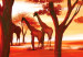 Canvas Art Print Family walk - African family with sunset and savanna in the background 49252 additionalThumb 3
