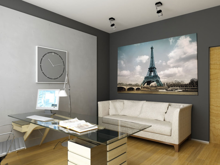 Canvas Print Eiffel Tower in brown and blue 50452 additionalImage 2