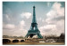 Canvas Print Eiffel Tower in brown and blue 50452