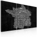 Canvas Print Typographic France (3-part) - inscriptions arranged in the shape of the country 55252 additionalThumb 2