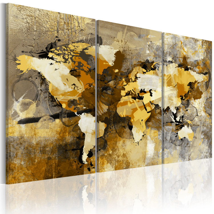 Canvas Map of the World - Chaos - triptych 55452 additionalImage 2