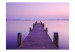 Photo Wallpaper Purple Sunset - Serene Lake Landscape with a Pier in the Center 60252 additionalThumb 1
