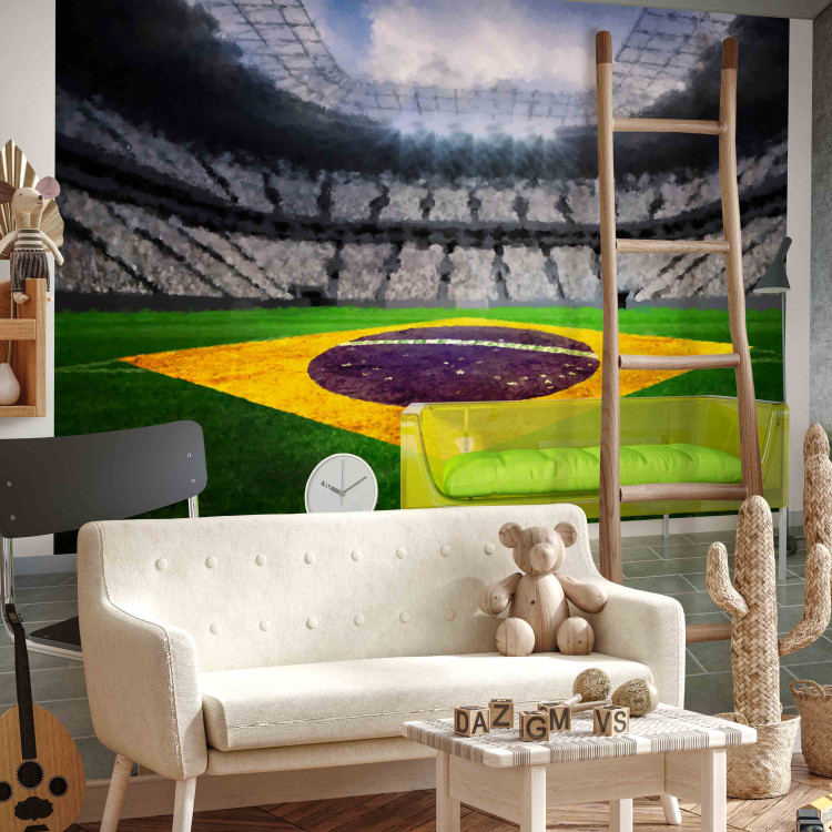 Wall Mural Brazilian Football - Soccer stadium with the Brazilian flag on the field 61152 additionalImage 4