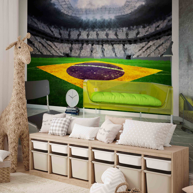 Wall Mural Brazilian Football - Soccer stadium with the Brazilian flag on the field 61152 additionalImage 5