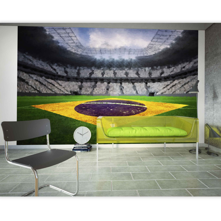Wall Mural Brazilian Football - Soccer stadium with the Brazilian flag on the field 61152 additionalImage 6