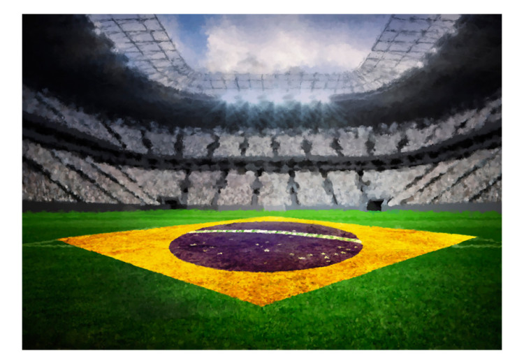 Wall Mural Brazilian Football - Soccer stadium with the Brazilian flag on the field 61152 additionalImage 1