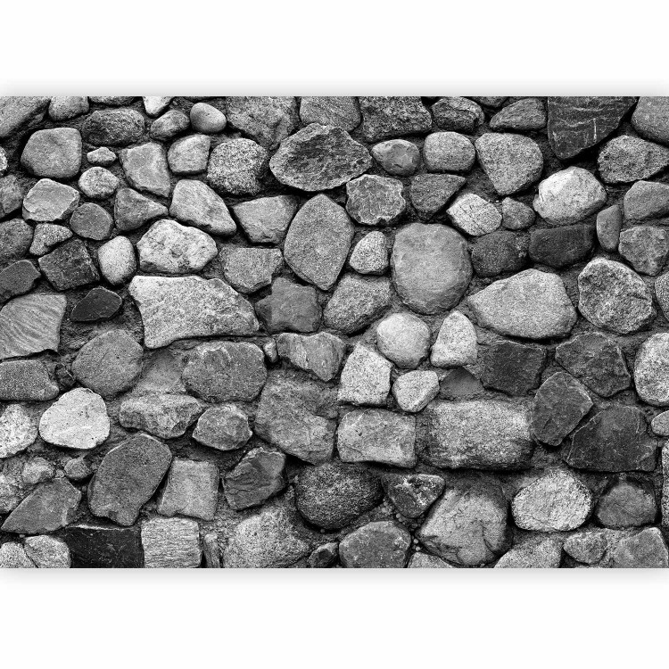 Photo Wallpaper Grey defence - textured background of irregular stones in grey 90552 additionalImage 1