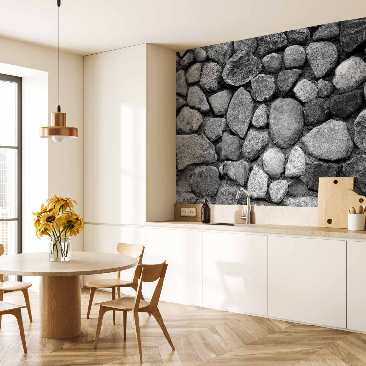 Photo Wallpaper Grey defence - textured background of irregular stones in grey 90552 additionalImage 7