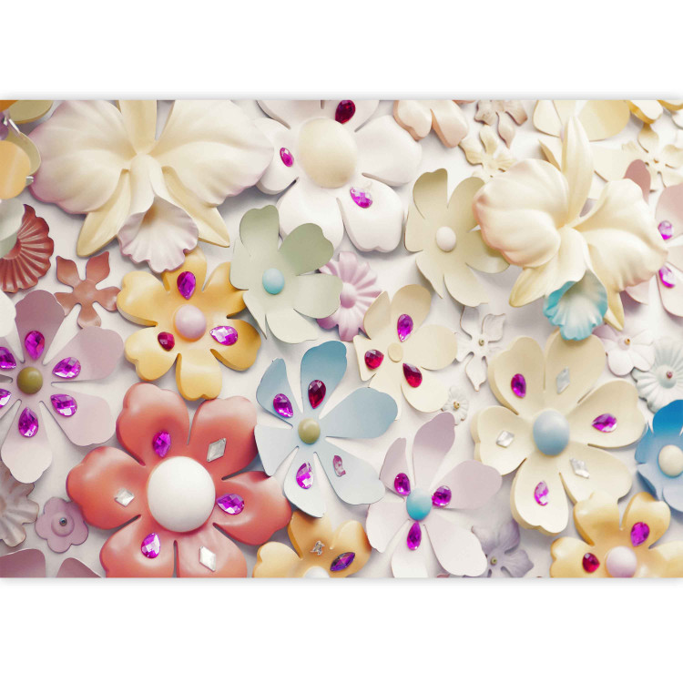 Wall Mural Floral motif - romantic composition with jewellery on light background 91852 additionalImage 3