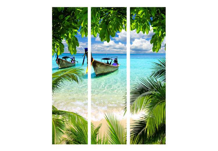Room Divider Screen Tropical Paradise - landscape of azure sea and tropical vegetation 95352 additionalImage 3