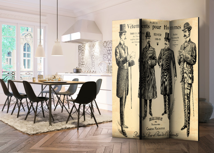 Folding Screen Vêtements pour Homme - men and French captions in retro style 95552 additionalImage 4