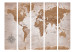 Room Divider Screen Oriental Journeys - oriental world map with brown continents 95652 additionalThumb 3