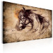 Canvas Equestrian Journeys - Artistically Depicted Retro Animal on Brown Background 98152 additionalThumb 2