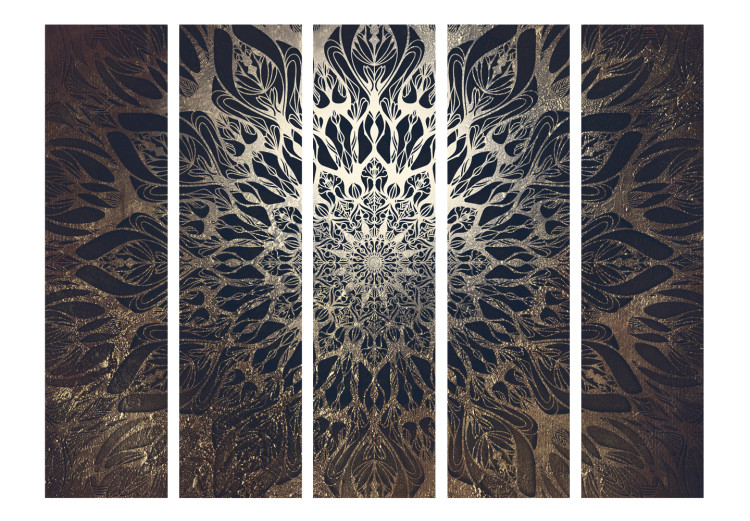 Room Divider Cobweb (Brown) II - oriental brown mandala in Zen motif 107962 additionalImage 3