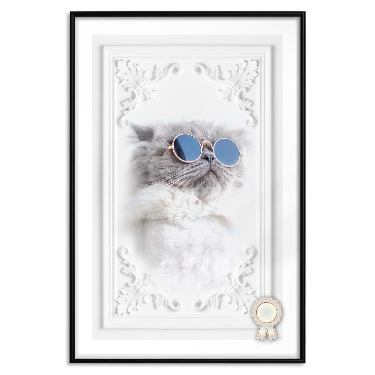 Poster Cat in Glasses - Playful composition with an animal on a white background 114362 additionalImage 18