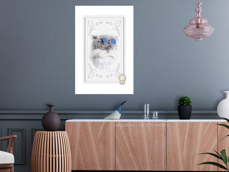 Poster Cat in Glasses - Playful composition with an animal on a white background 114362 additionalImage 4