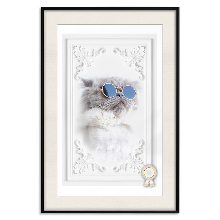 Poster Cat in Glasses - Playful composition with an animal on a white background 114362 additionalImage 18