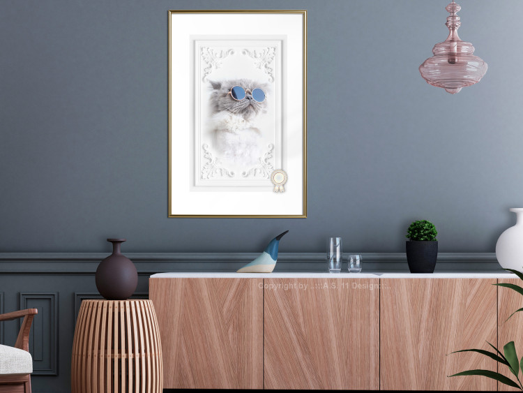 Poster Cat in Glasses - Playful composition with an animal on a white background 114362 additionalImage 13