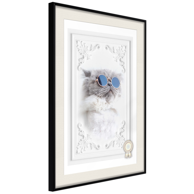 Poster Cat in Glasses - Playful composition with an animal on a white background 114362 additionalImage 3