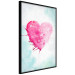 Poster Watercolor Love - composition with a pink heart on a blue background 114562 additionalThumb 10