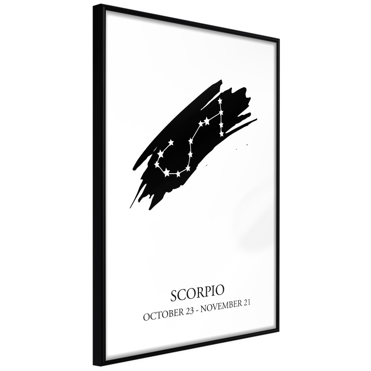 Poster Zodiac signs: Scorpio - black and white star constellation and texts 114862 additionalImage 10