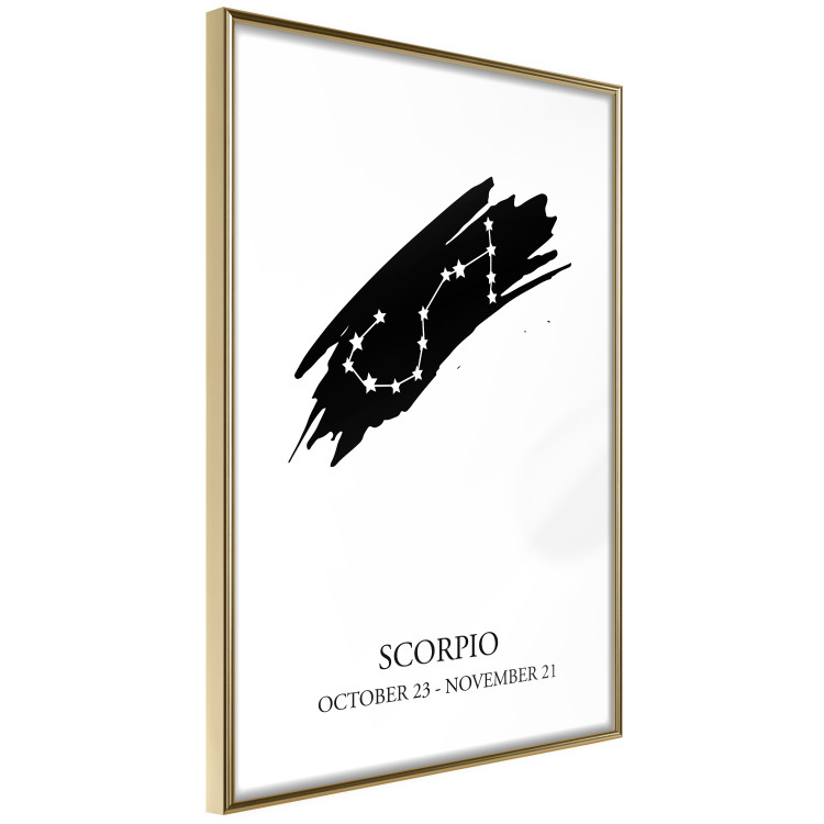 Poster Zodiac signs: Scorpio - black and white star constellation and texts 114862 additionalImage 12