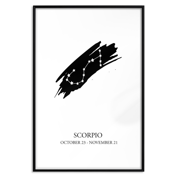 Poster Zodiac signs: Scorpio - black and white star constellation and texts 114862 additionalImage 15