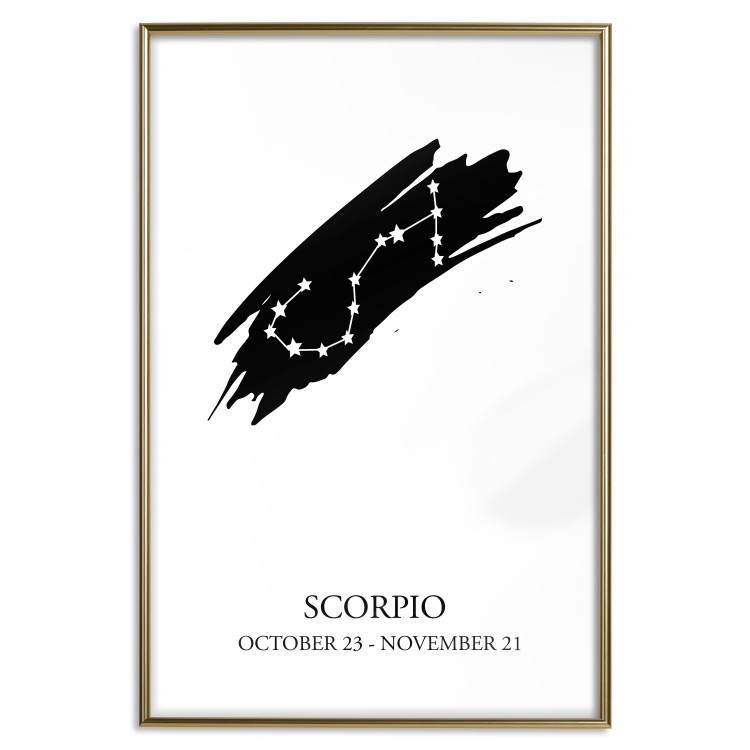 Poster Zodiac signs: Scorpio - black and white star constellation and texts 114862 additionalImage 16