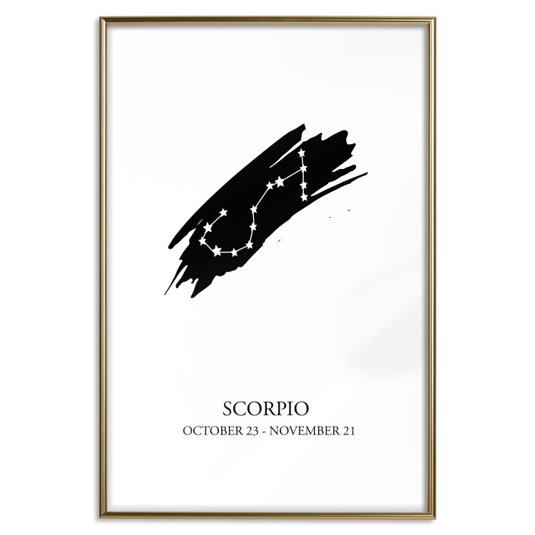 Poster Zodiac signs: Scorpio - black and white star constellation and texts 114862 additionalImage 14