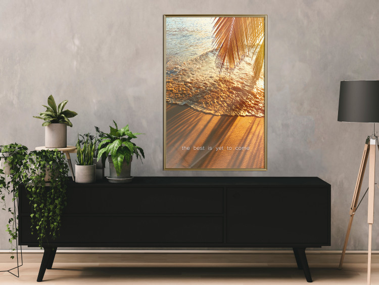 Poster The best is yet to come - warm landscape of waves and palm trees against the sea 114962 additionalImage 7