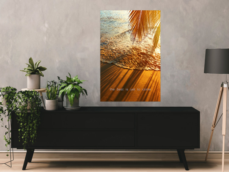 Poster The best is yet to come - warm landscape of waves and palm trees against the sea 114962 additionalImage 26