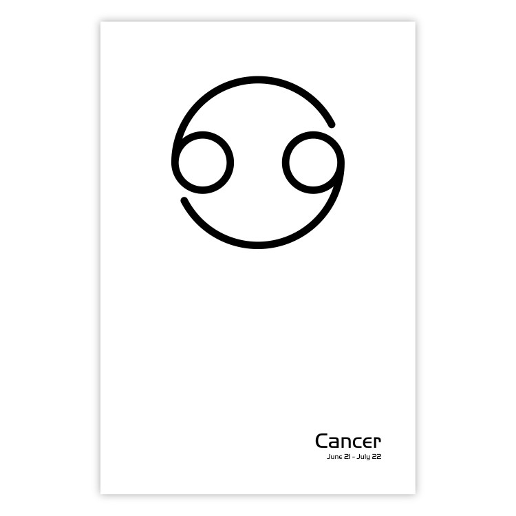 Wall Poster Cancer - minimalist black and white composition with date and zodiac sign 117062