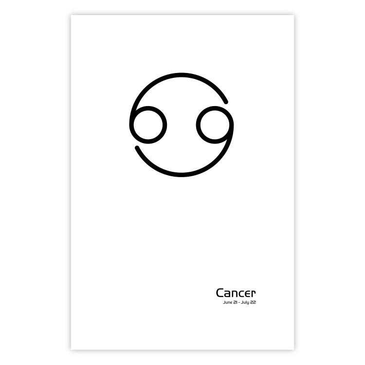 Wall Poster Cancer - minimalist black and white composition with date and zodiac sign 117062 additionalImage 19