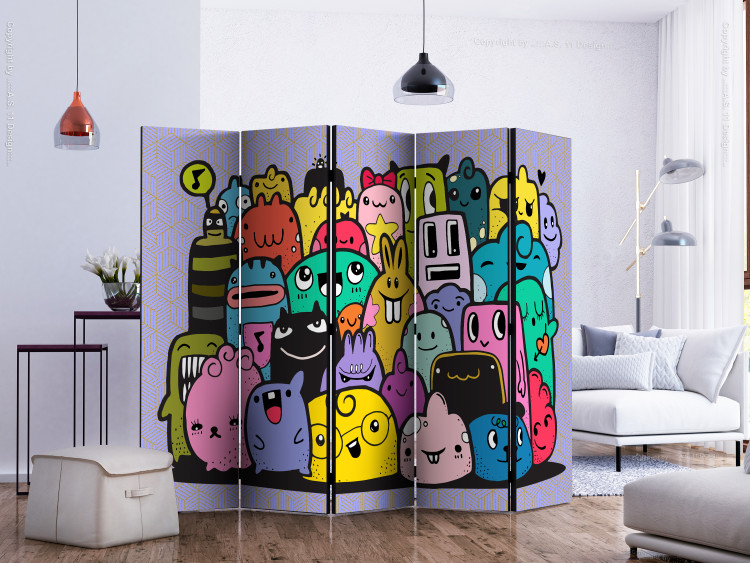 Room Separator Monsters from Third C II - abstract and colorful cartoonish characters 117362 additionalImage 2