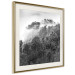 Wall Poster Rainy Forest - black and white landscape with a view of trees and fog 120462 additionalThumb 2