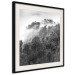 Wall Poster Rainy Forest - black and white landscape with a view of trees and fog 120462 additionalThumb 3