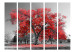 Folding Screen Autumn in the Park II - black and white landscape of trees with red leaves 122962 additionalThumb 3